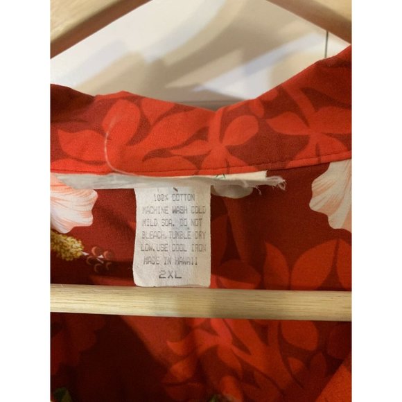 TY Hawaiian Men’s Sz 2XL Short‎ Sleeve Cotton Shirt Made In Hawaii Red - Picture 2 of 8